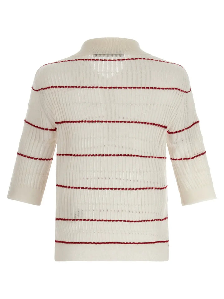 Max Mara White Silk Polo Shirt