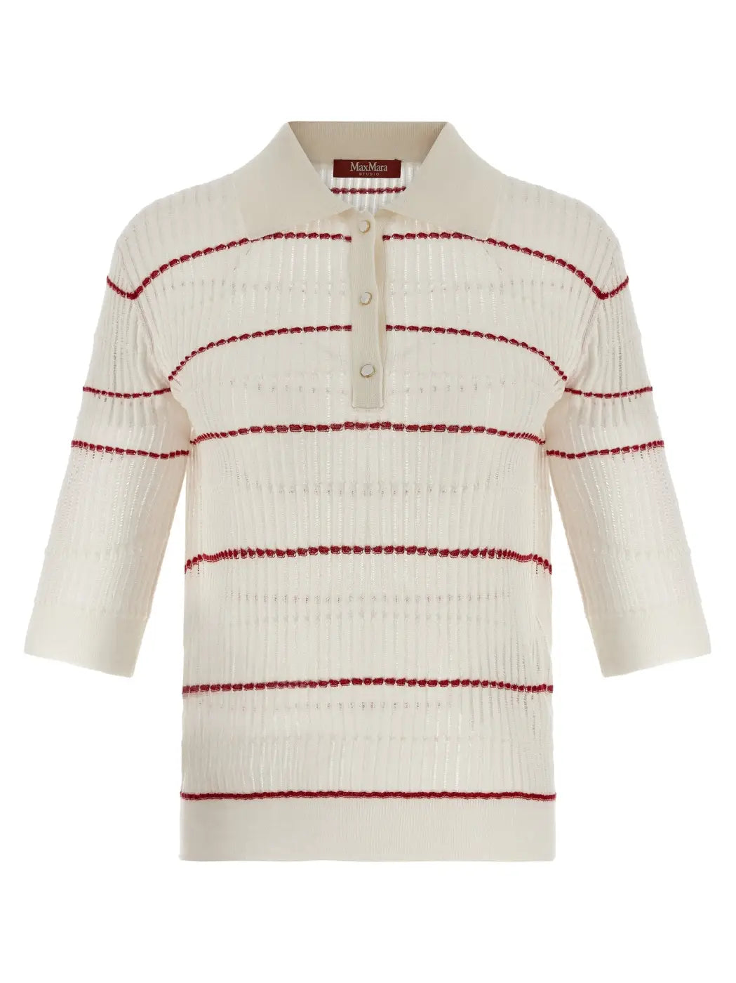 Max Mara White Silk Polo Shirt