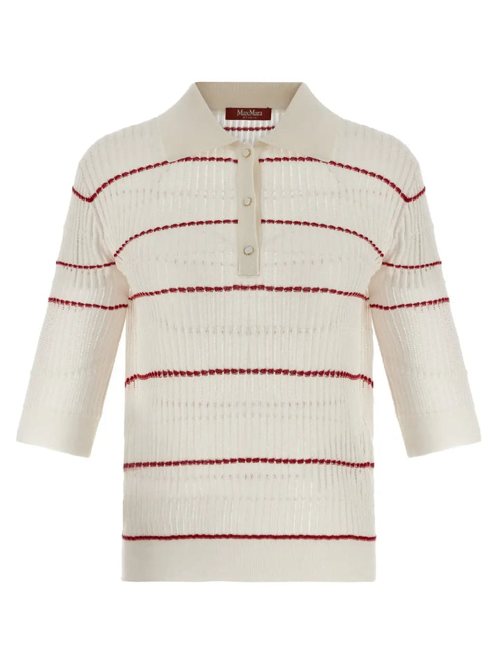 Max Mara White Silk Polo Shirt