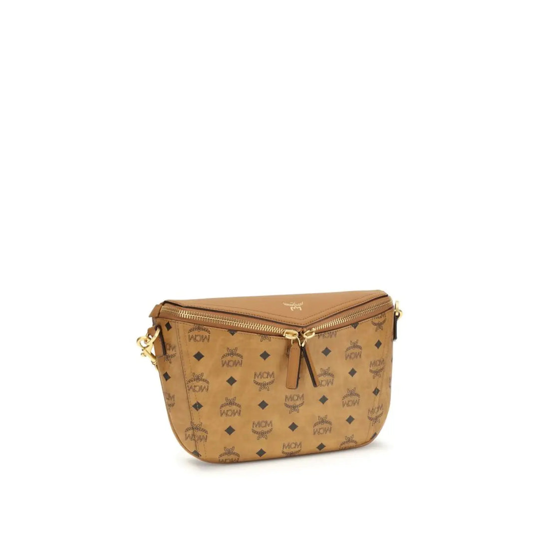MCM Beige Calf Leather Bos Taurus Shoulder Bag