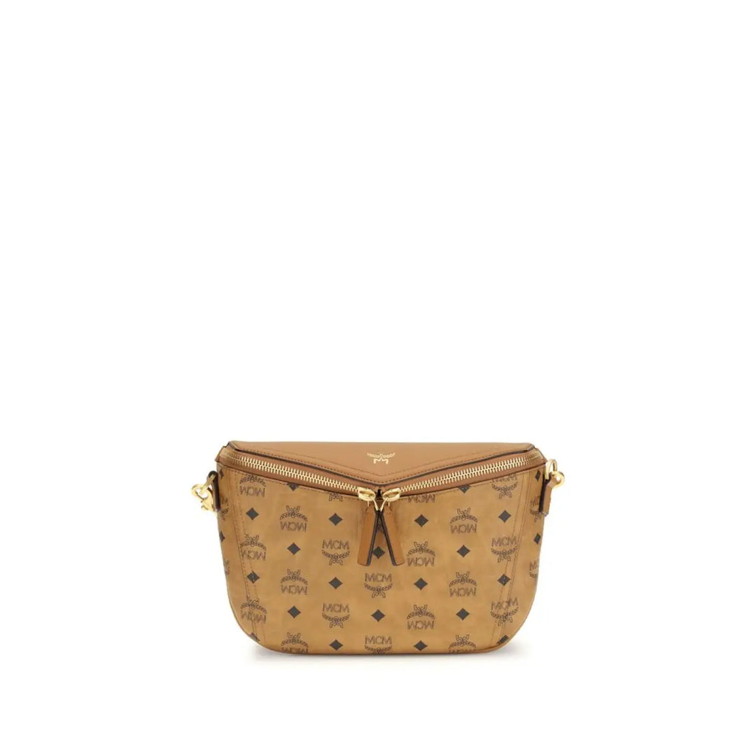 MCM Beige Calf Leather Bos Taurus Shoulder Bag