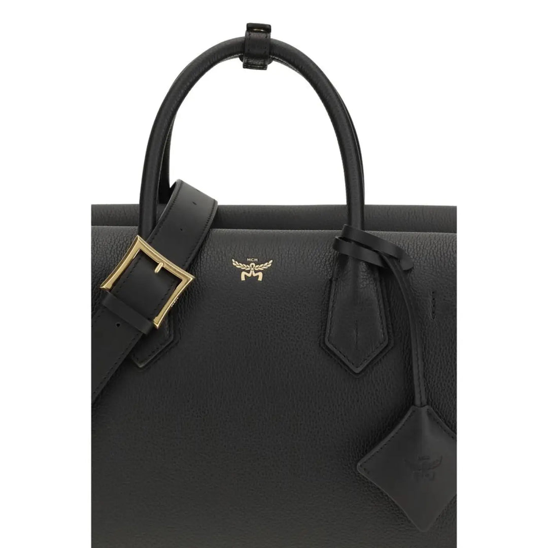 MCM Black Calf Leather Bos Taurus Handbag