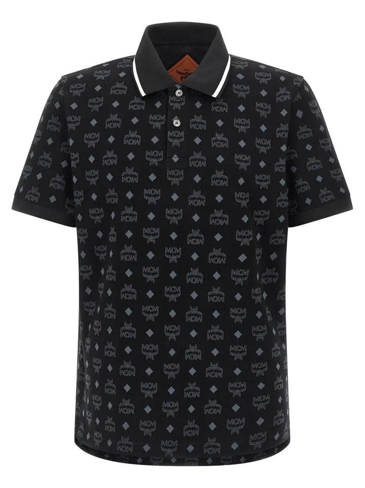 Mcm Black Cotton Polo Shirt