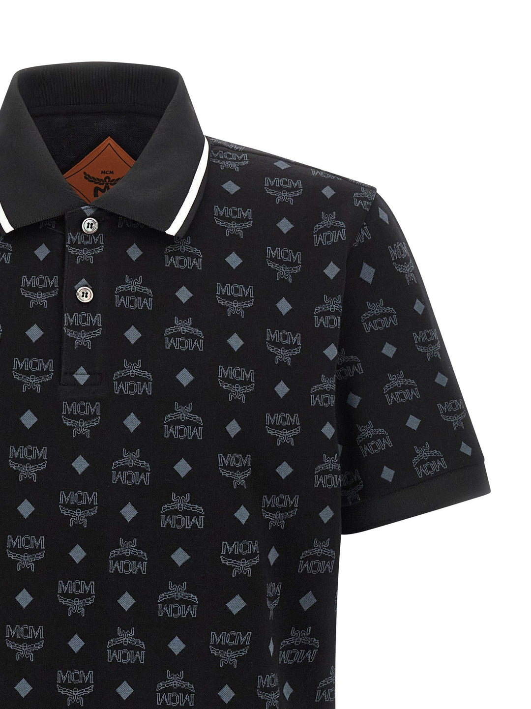 Mcm Black Cotton Polo Shirt
