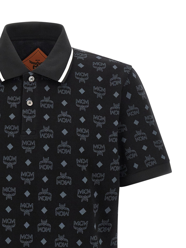 Mcm Black Cotton Polo Shirt