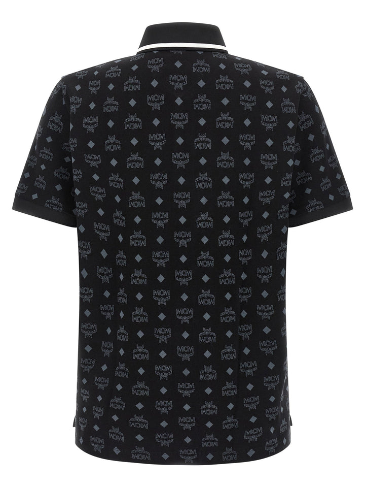Mcm Black Cotton Polo Shirt