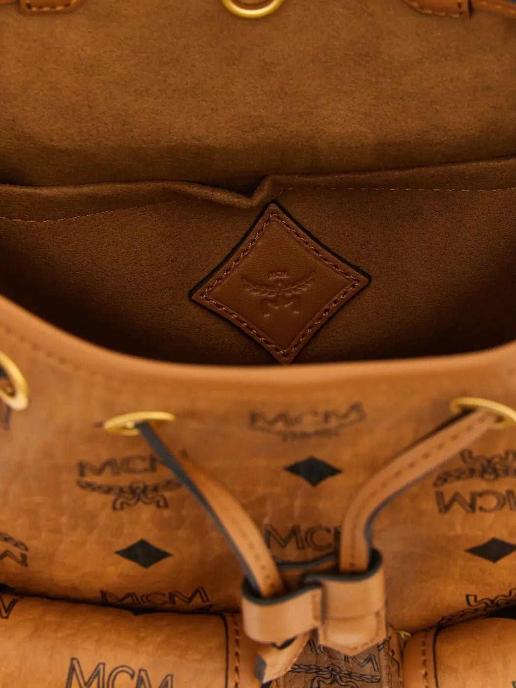 Mcm Brown Polyethylene Backpack