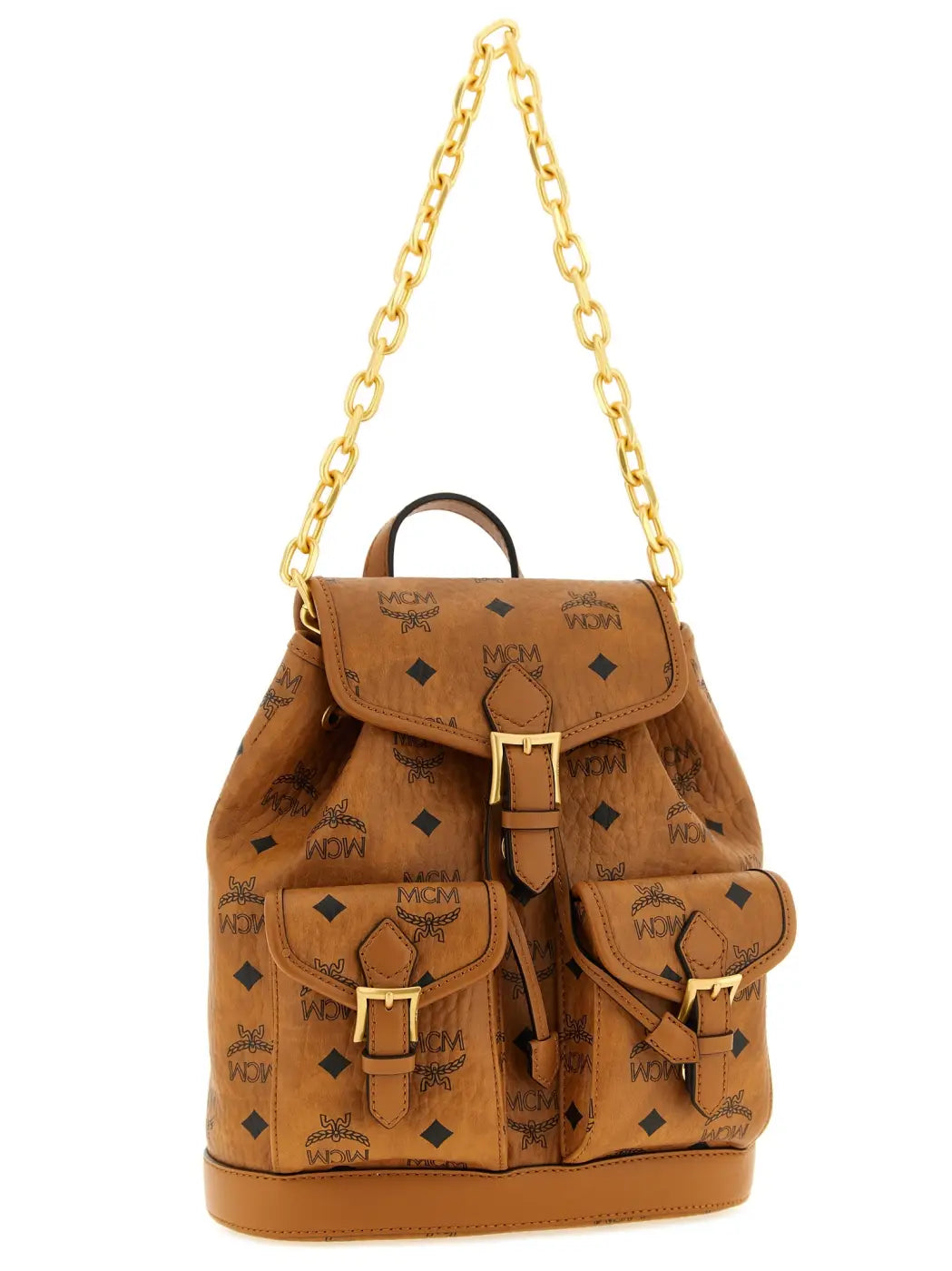 Mcm Brown Polyethylene Backpack