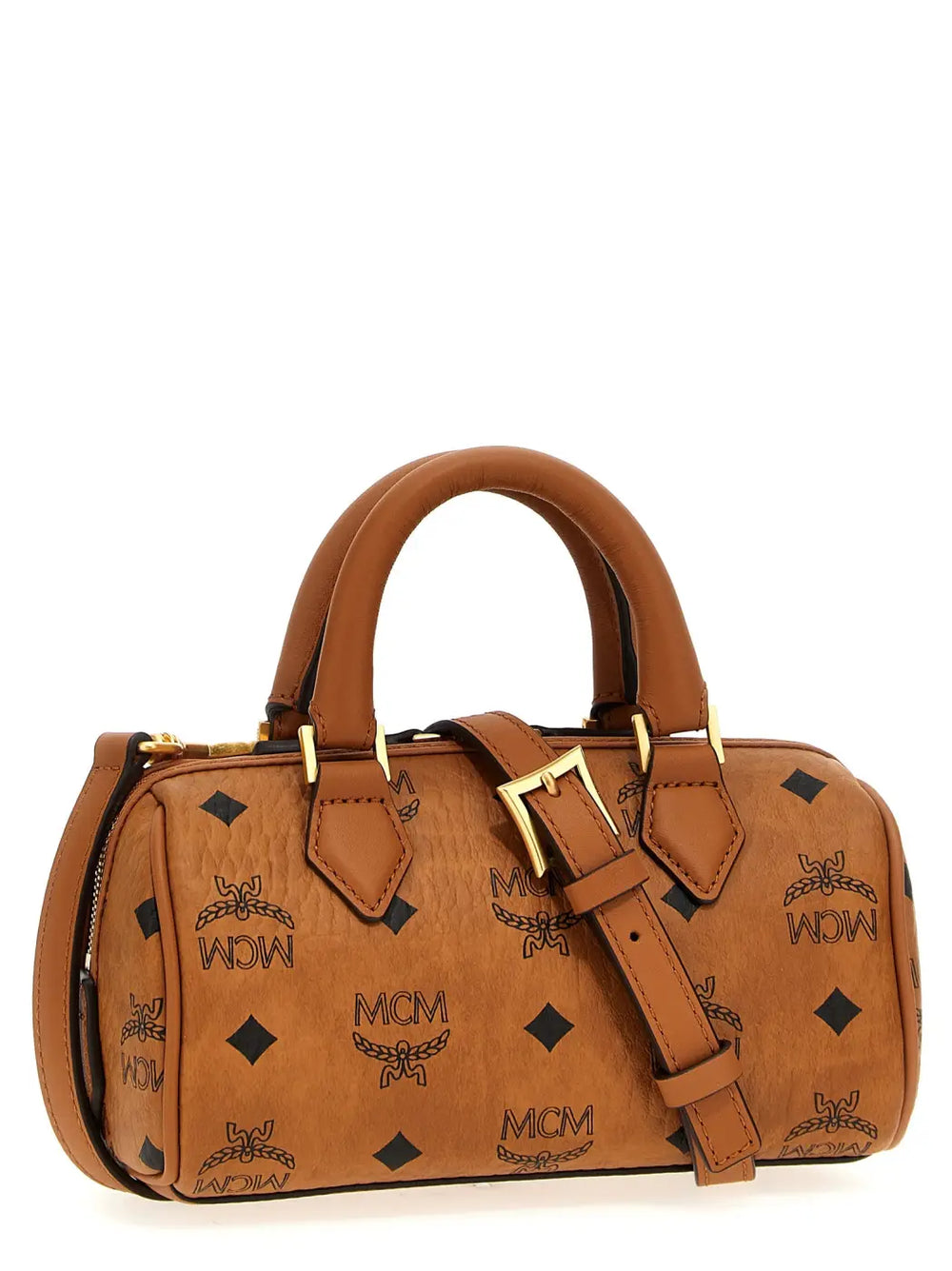 Mcm Brown Polyethylene Handbag