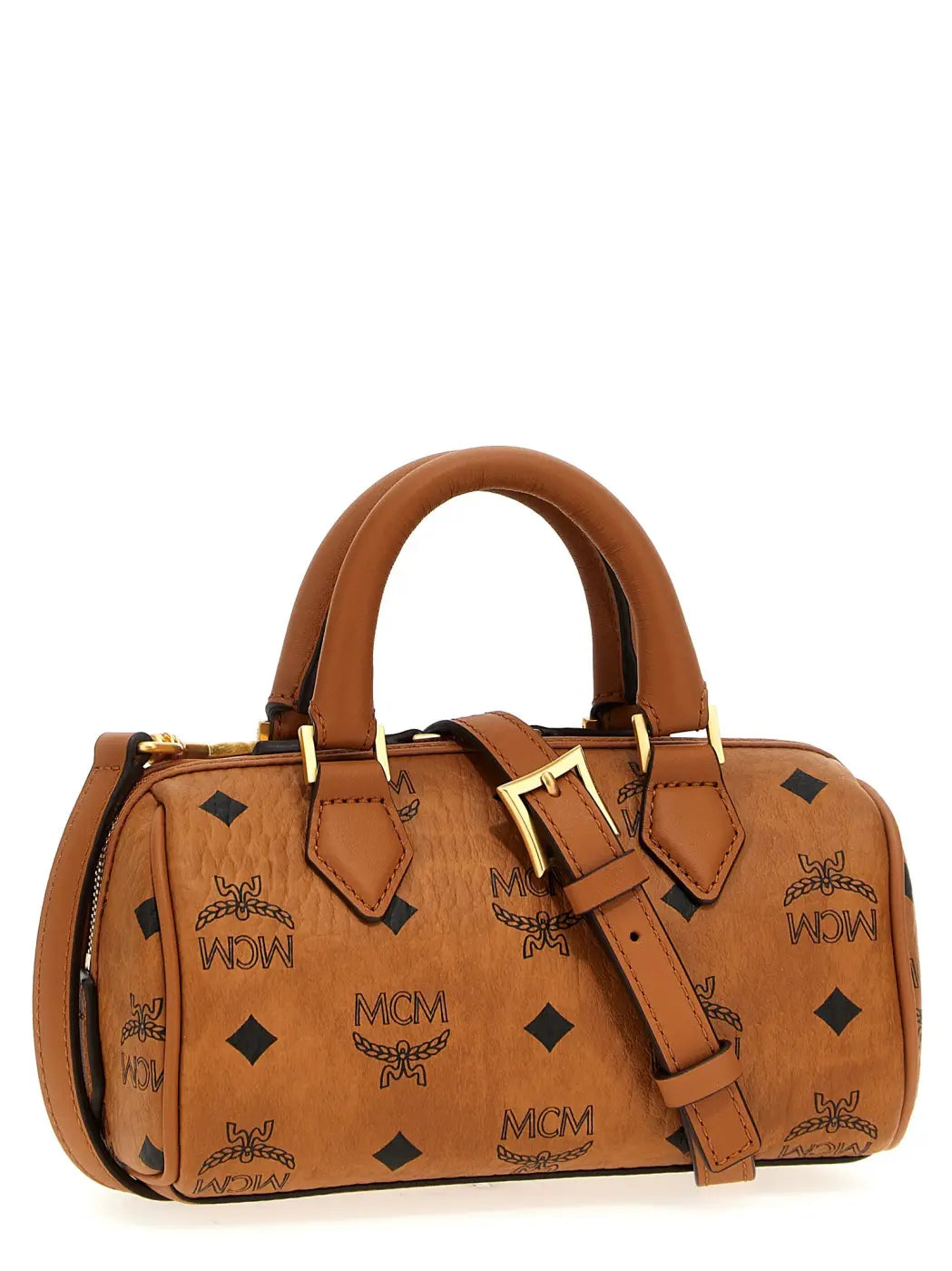 Mcm Brown Polyethylene Handbag
