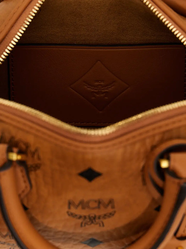 Mcm Brown Polyethylene Handbag