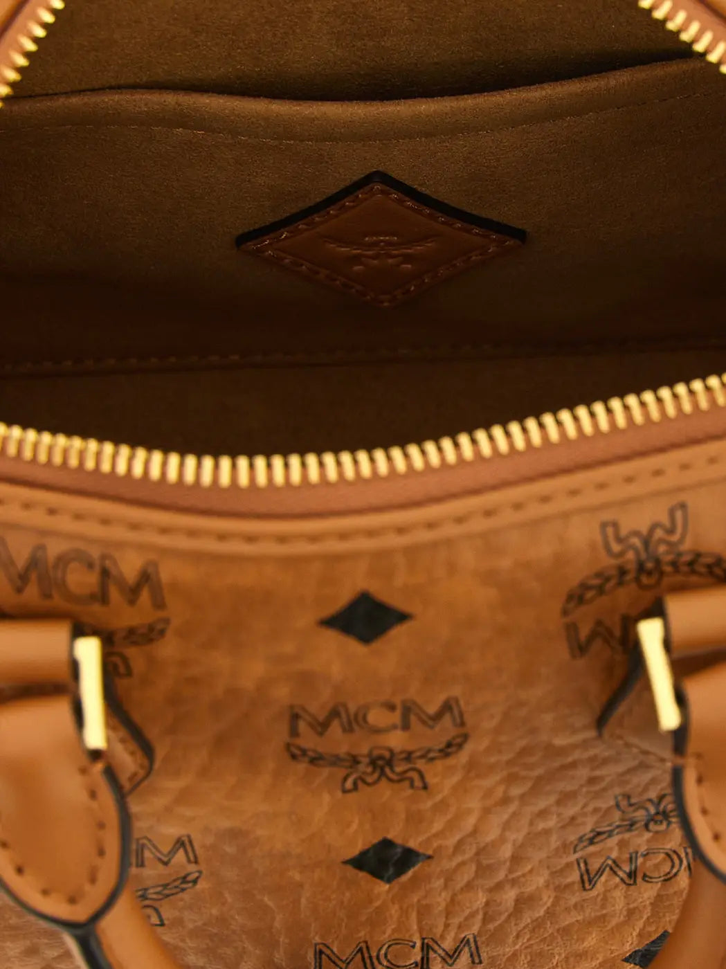 Mcm Brown Polyethylene Handbag