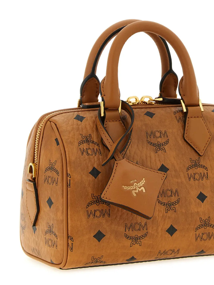 Mcm Brown Polyethylene Handbag