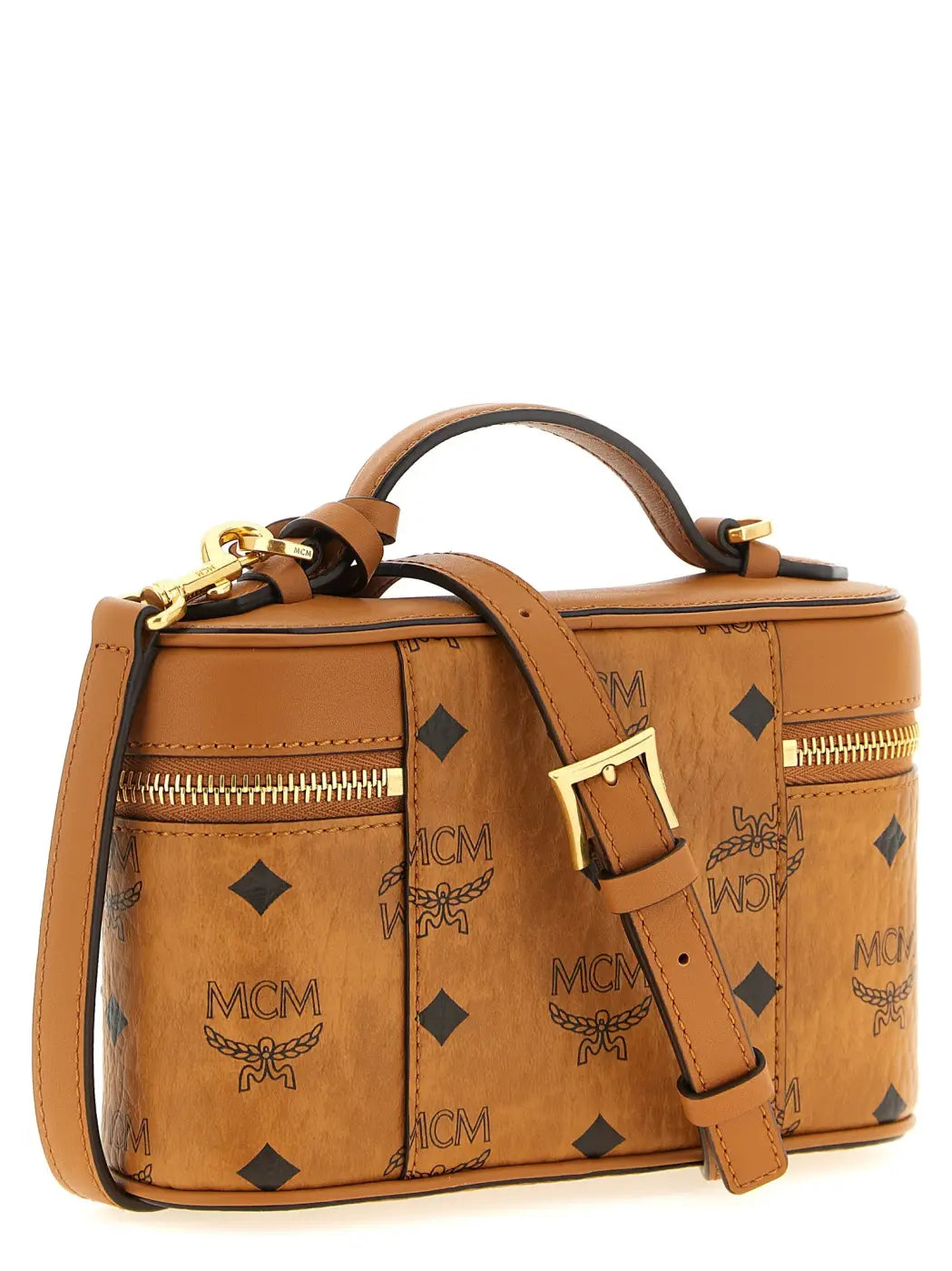 Mcm Brown Polyethylene Handbag