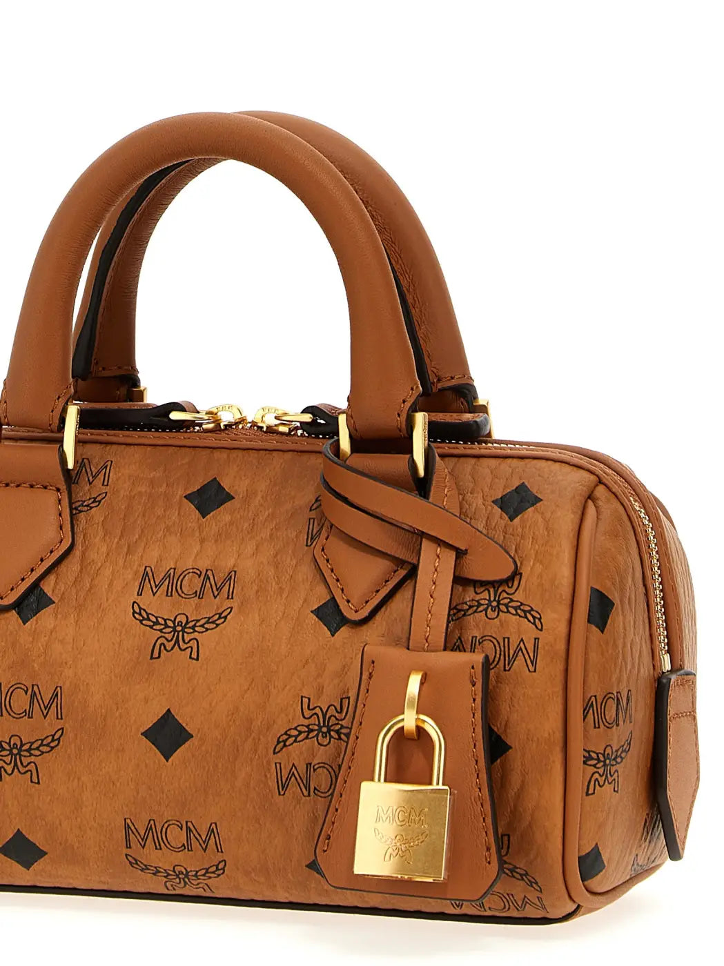 Mcm Brown Polyethylene Handbag