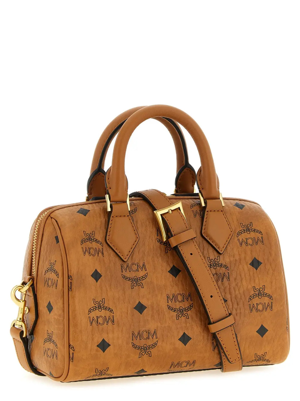 Mcm Brown Polyethylene Handbag