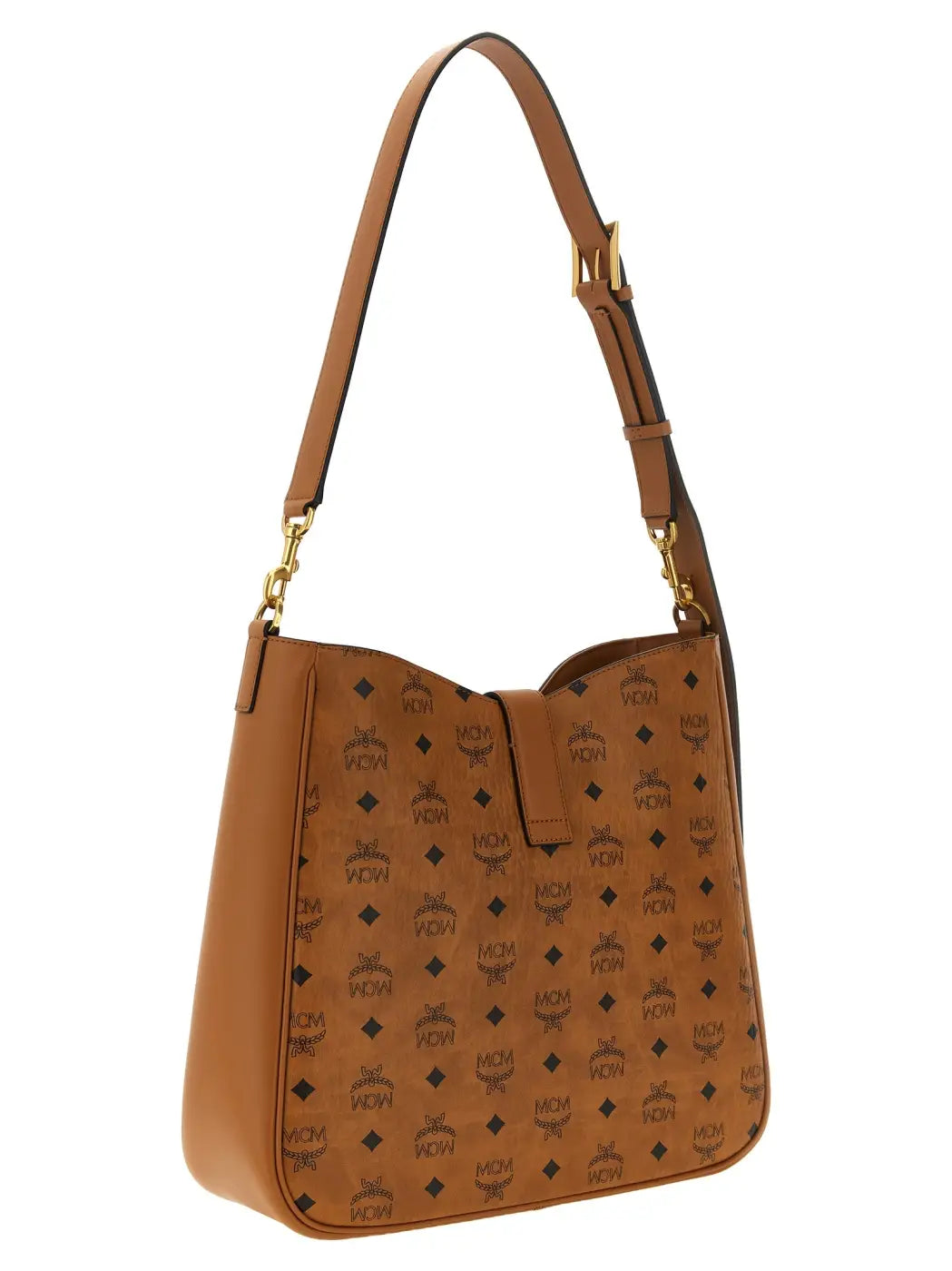 Mcm Brown Polyethylene Shoulder Bag
