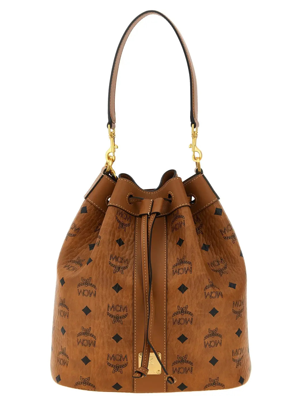 Mcm Brown Polyethylene Shoulder Bag