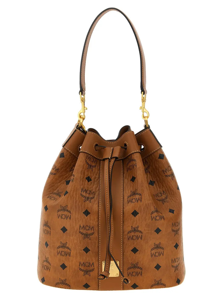 Mcm Brown Polyethylene Shoulder Bag