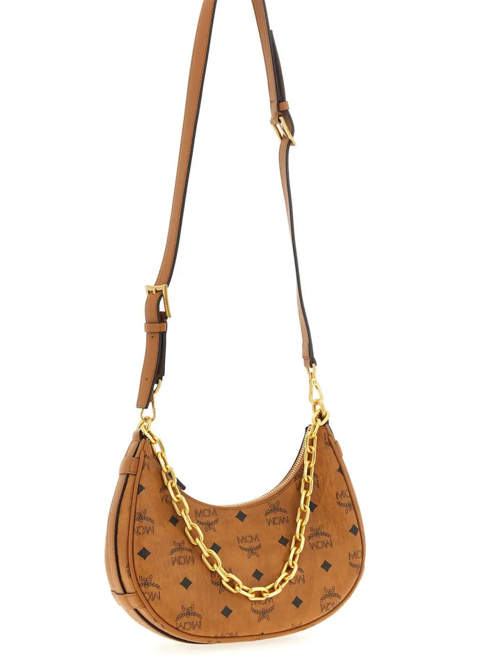 Mcm Brown Polyethylene Shoulder Bag