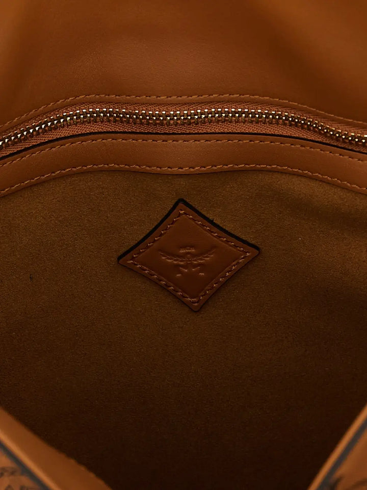 Mcm Brown Polyethylene Shoulder Bag