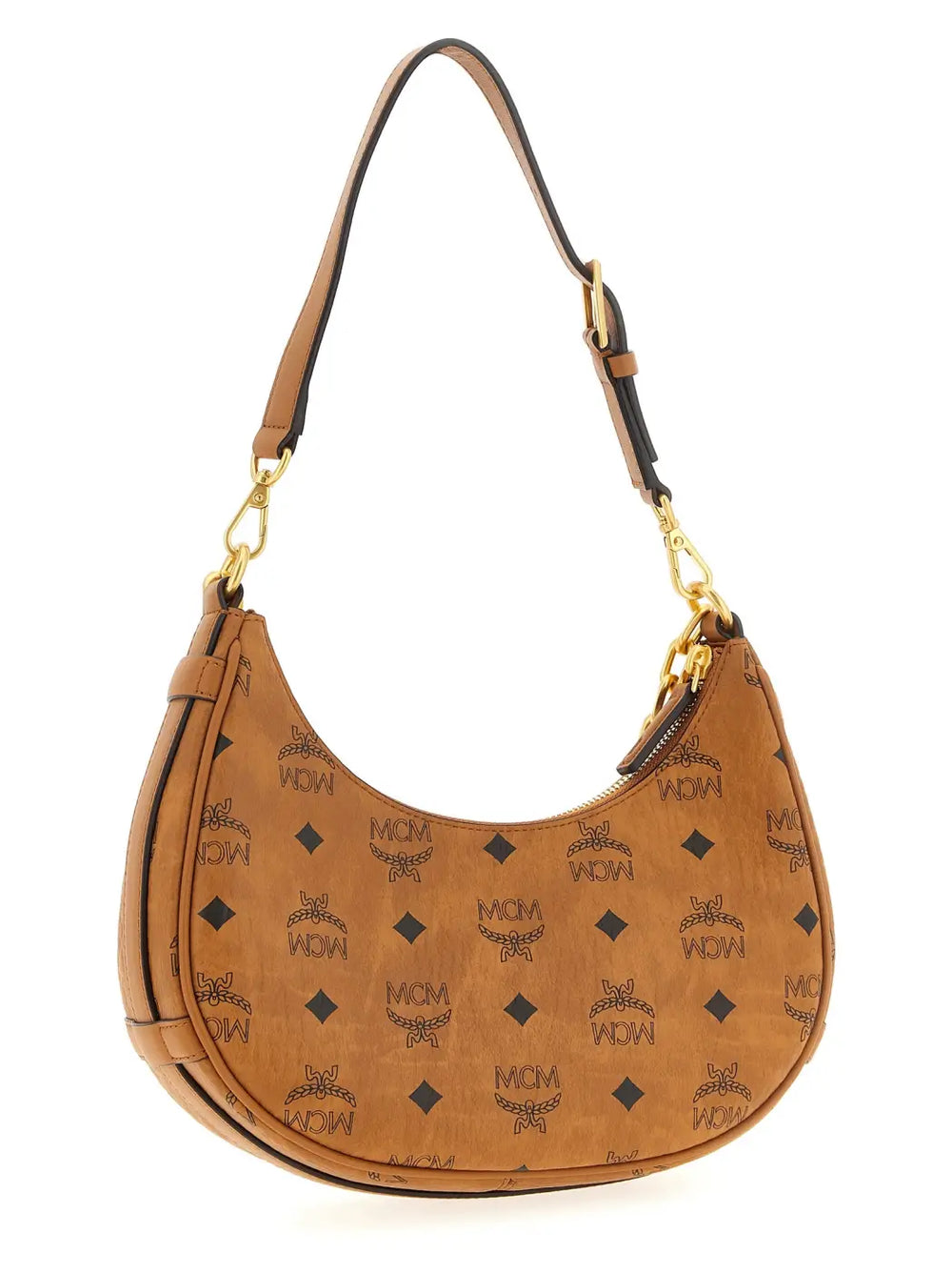 Mcm Brown Polyethylene Shoulder Bag