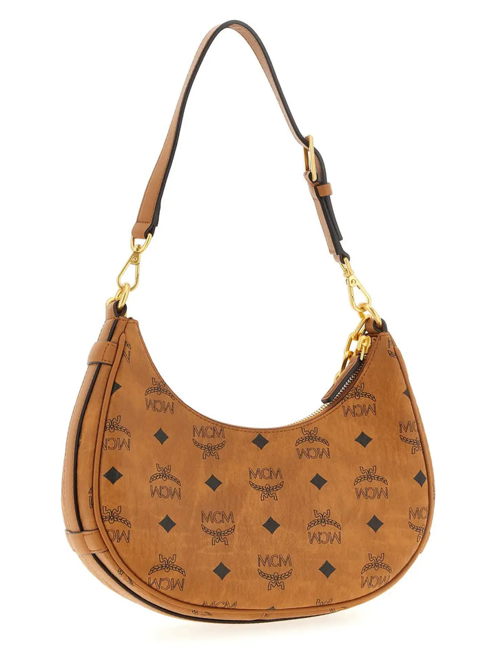 Mcm Brown Polyethylene Shoulder Bag
