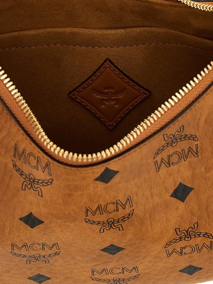 Mcm Brown Polyethylene Shoulder Bag