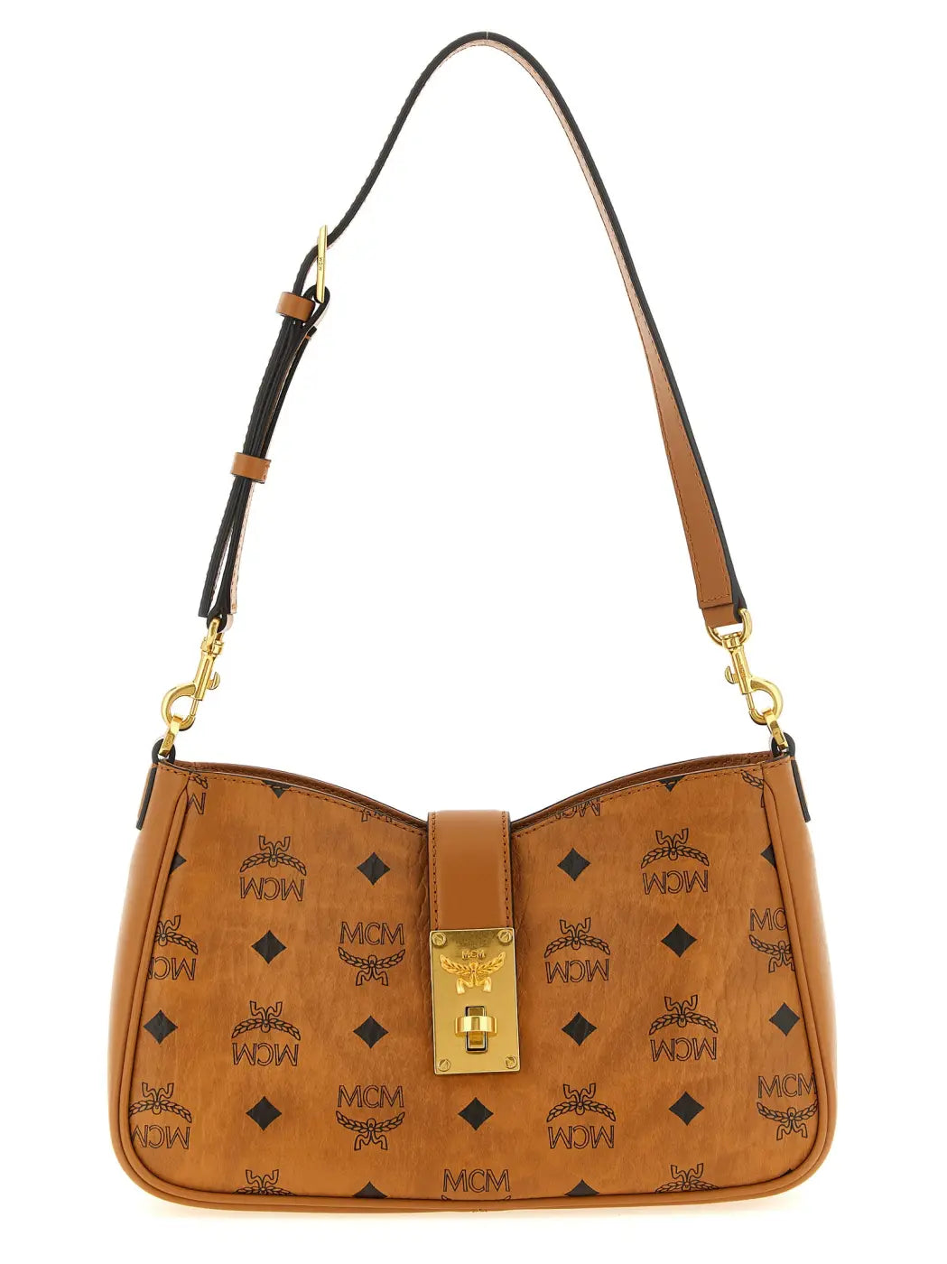 Mcm Brown Polyethylene Shoulder Bag