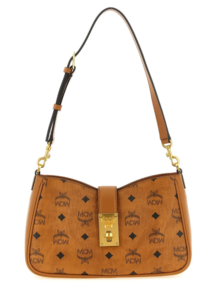 Mcm Brown Polyethylene Shoulder Bag