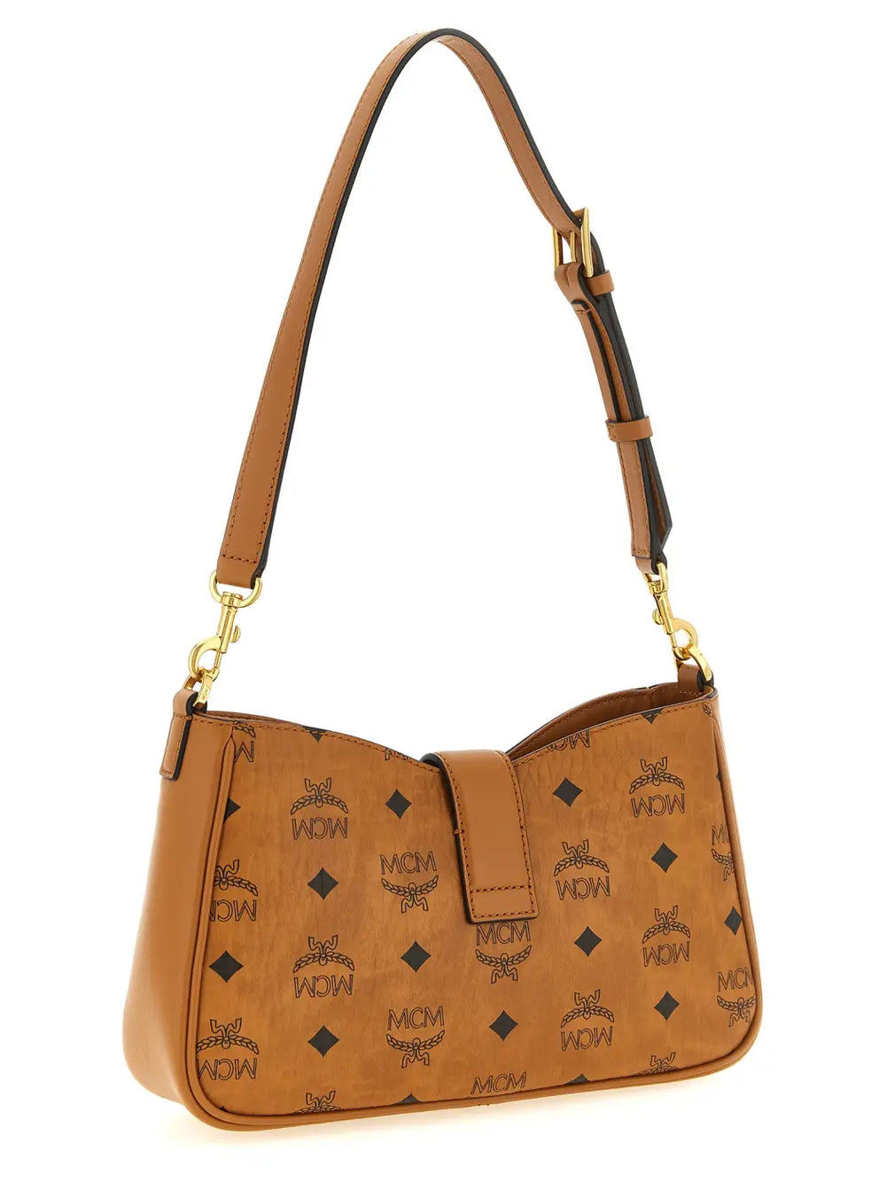 Mcm Brown Polyethylene Shoulder Bag