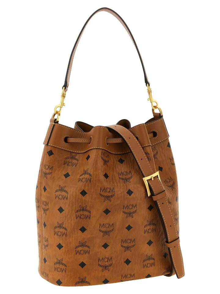 Mcm Brown Polyethylene Shoulder Bag