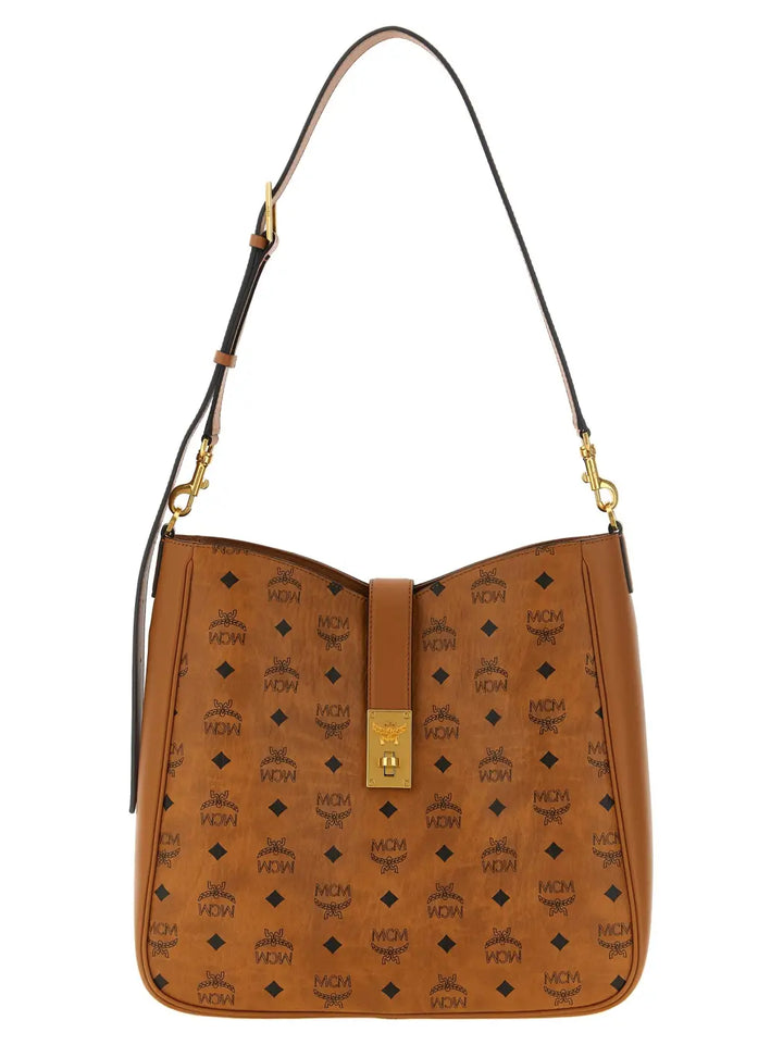 Mcm Brown Polyethylene Shoulder Bag