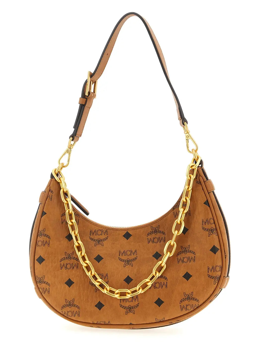 Mcm Brown Polyethylene Shoulder Bag