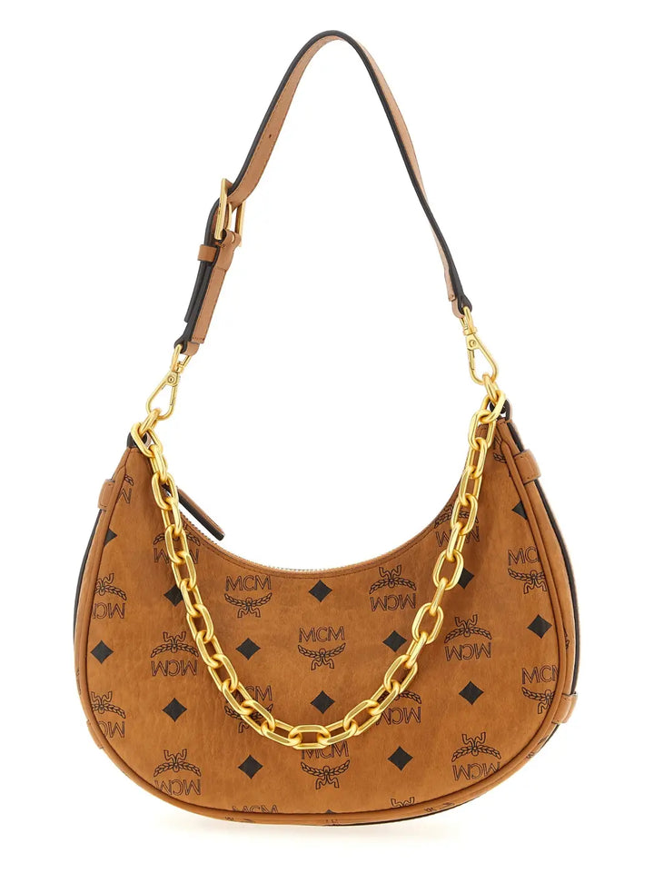 Mcm Brown Polyethylene Shoulder Bag