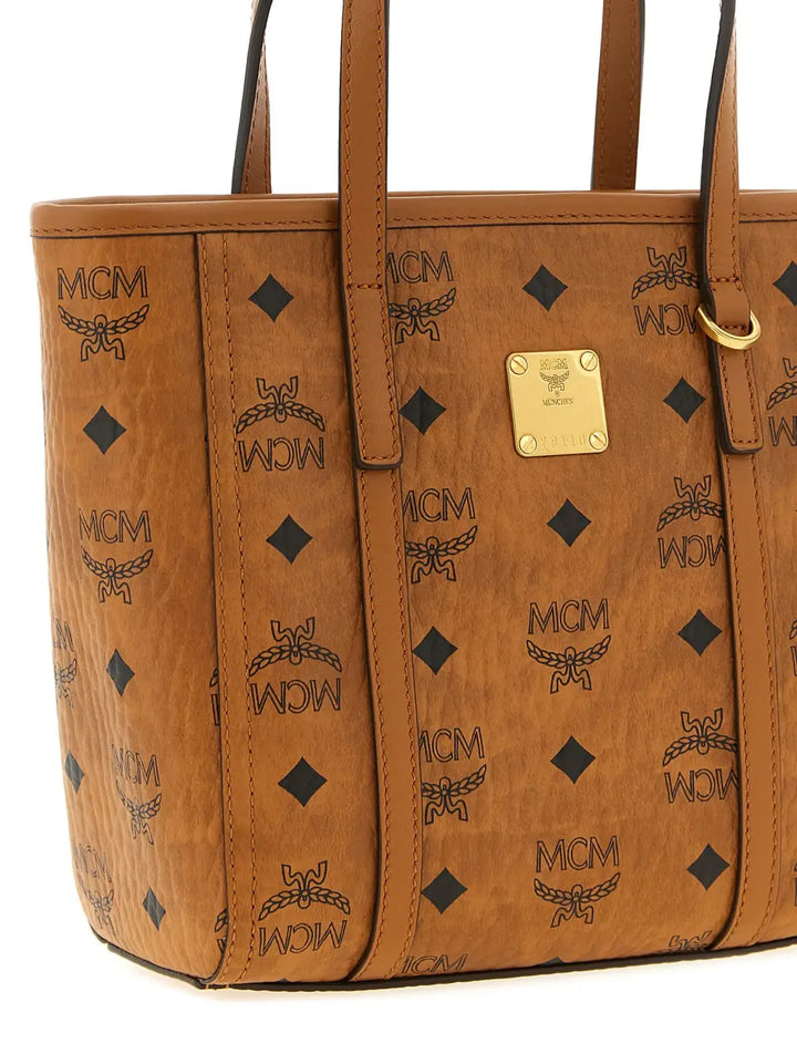 Mcm Brown Polyethylene Tote Bag
