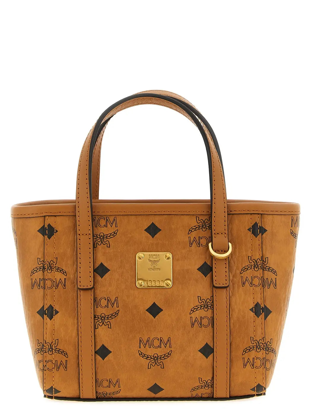 Mcm Brown Polyethylene Tote Bag