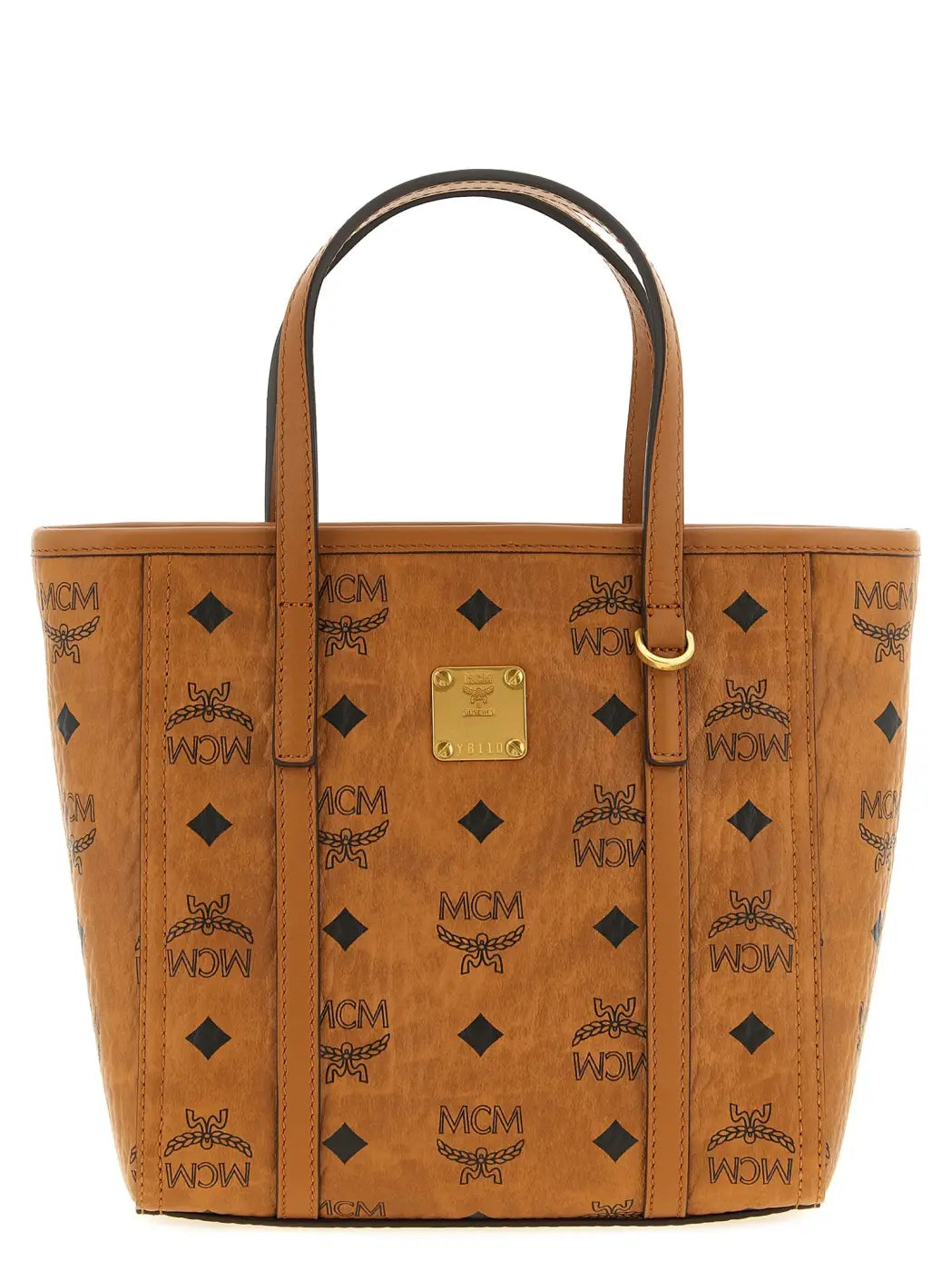 Mcm Brown Polyethylene Tote Bag