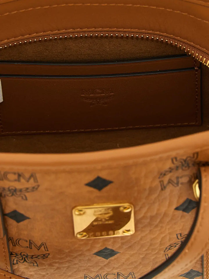Mcm Brown Polyethylene Tote Bag