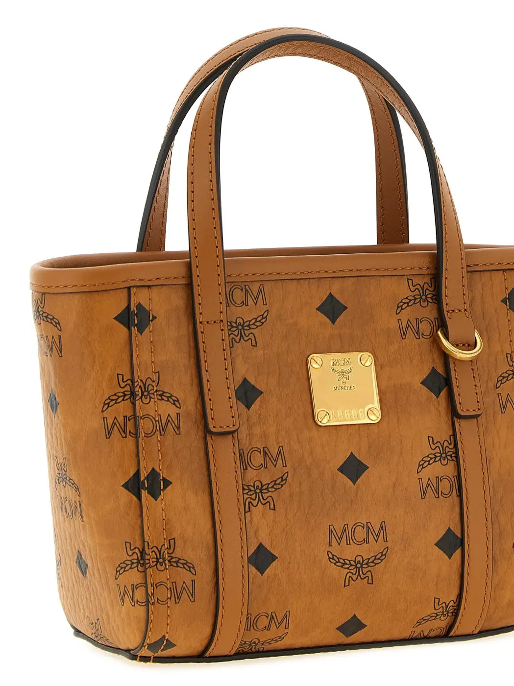 Mcm Brown Polyethylene Tote Bag