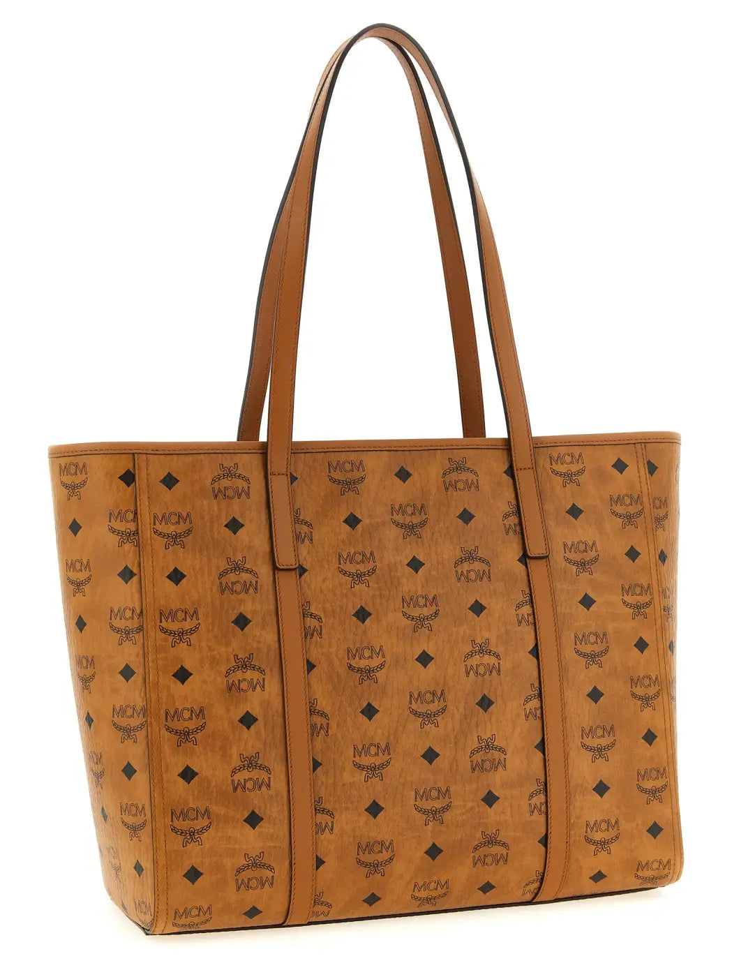 Mcm Brown Polyethylene Tote Bag