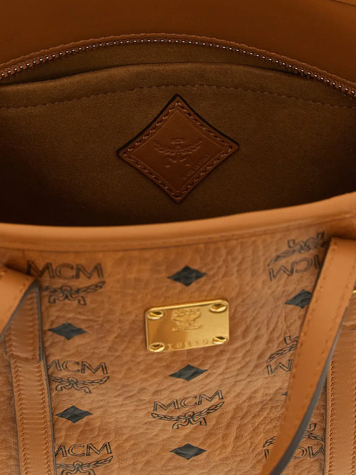 Mcm Brown Polyethylene Tote Bag