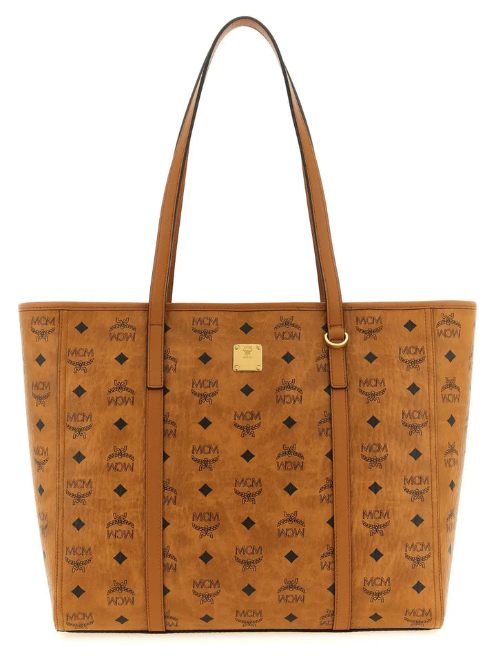Mcm Brown Polyethylene Tote Bag