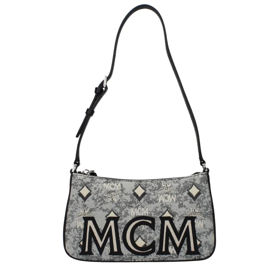 MCM Gray Fabric Crossbody Bag