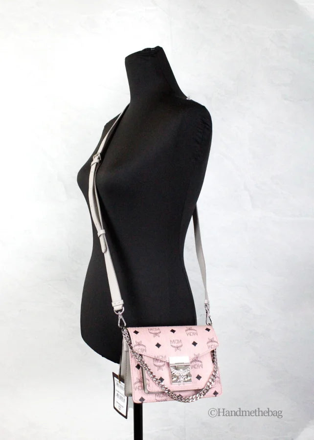 MCM - Signature Patricia Leather Mini Flap Lock Crossbody Bag