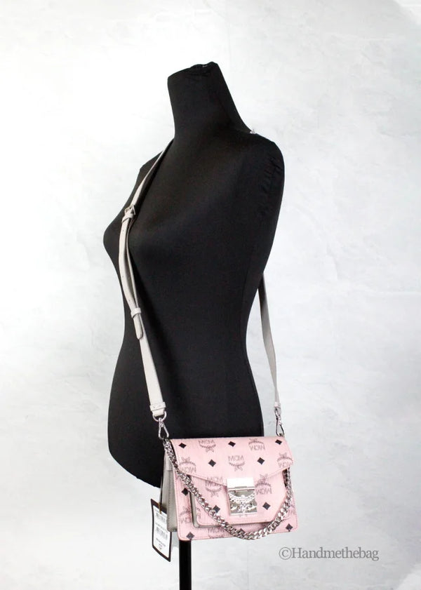 MCM - Signature Patricia Leather Mini Flap Lock Crossbody Bag