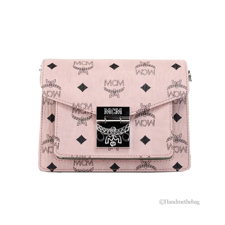 MCM Signature Patricia Leather Mini Flap Lock Crossbody Bag
