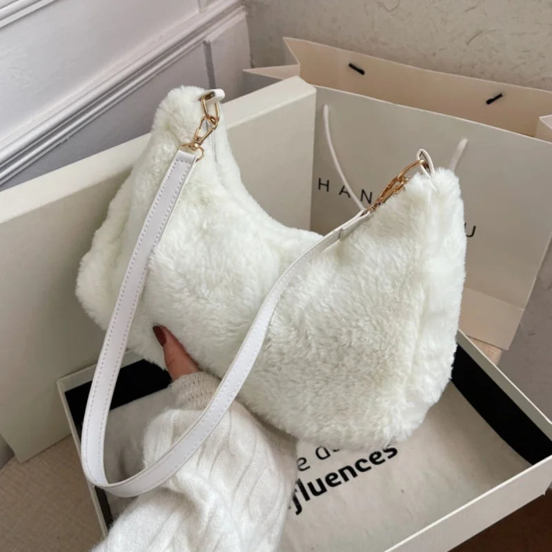 Sumptuous Fur Shoulder Bag for Your Fragrance Essentials Bags bags Trendsi