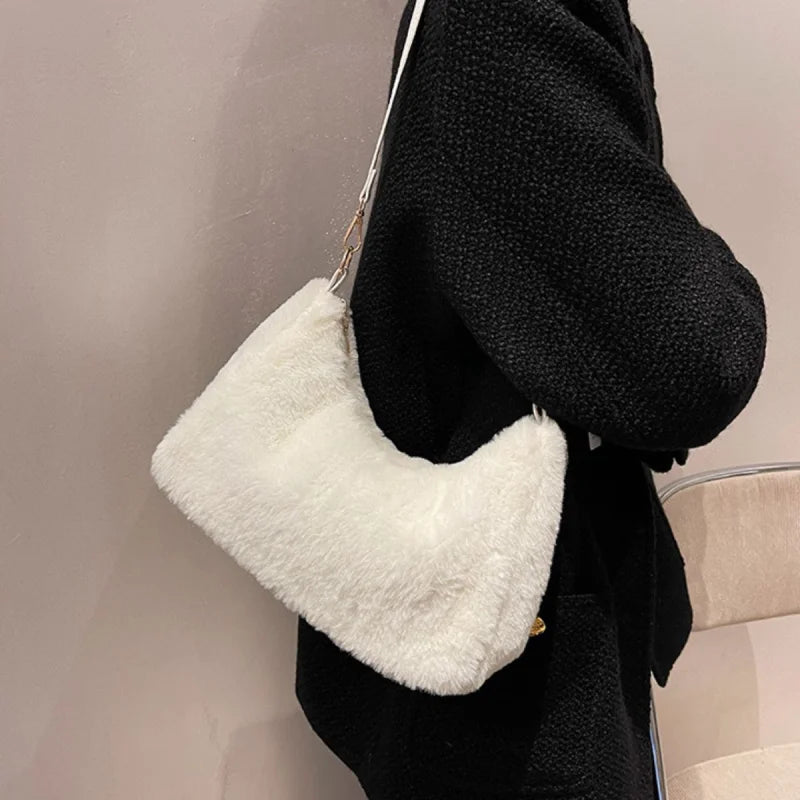 Sumptuous Fur Shoulder Bag for Your Fragrance Essentials Bags bags Trendsi