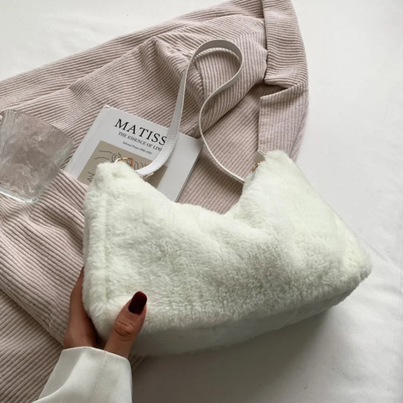 Sumptuous Fur Shoulder Bag for Your Fragrance Essentials Bags bags Trendsi